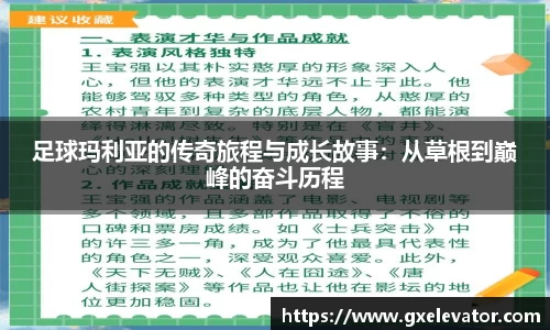 足球玛利亚的传奇旅程与成长故事：从草根到巅峰的奋斗历程